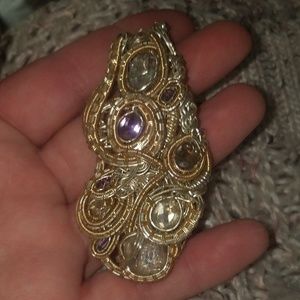 Herkimer diamond fine wire wrap wrapped pendant